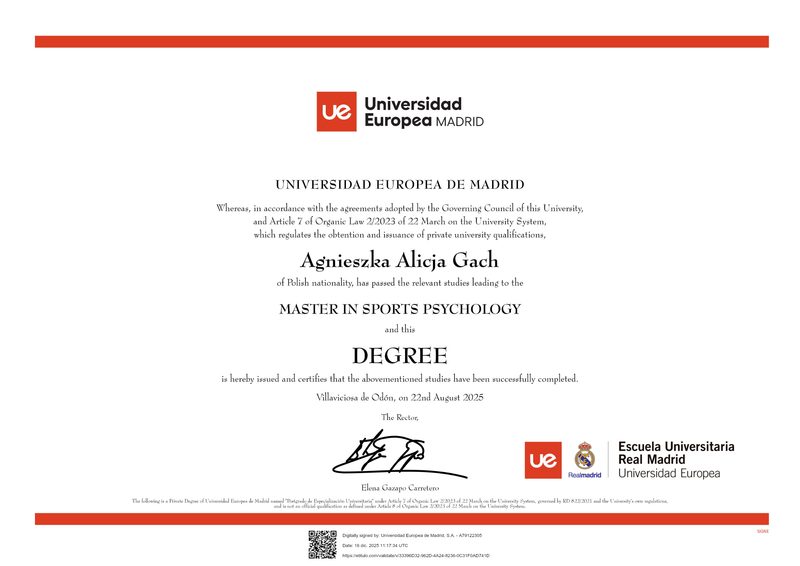 Real Madrid Graduate School Authentic Electronic Copy - Agnieszka Gach