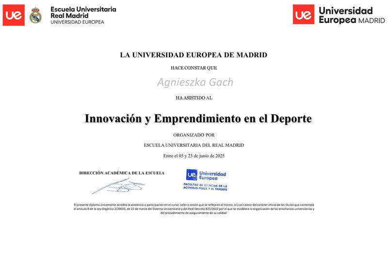 Entrepreneurship and Innovation in Sports - Agnieszka Gach